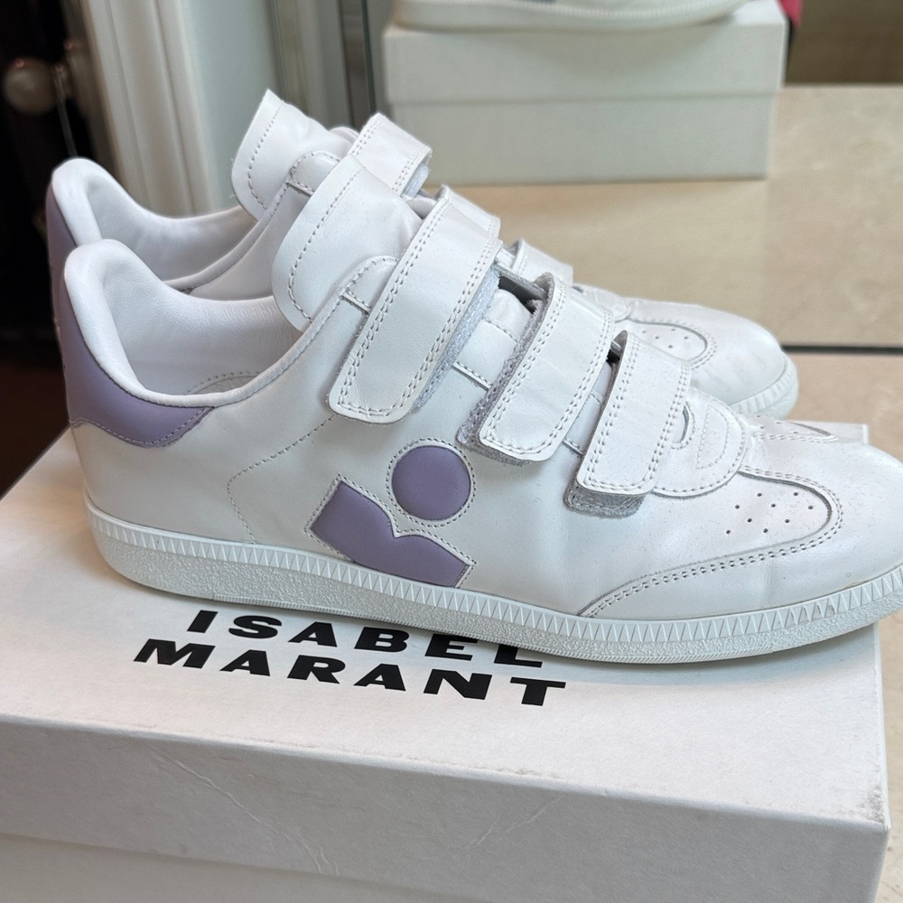 Isabel Marant Beth Sneakers in White and Lavender EUC like new